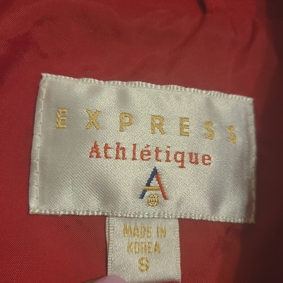 Express Athletique | Women's Red Vintage Full Zipper Nylon Jacket (Size Small) - Picture 2 of 12